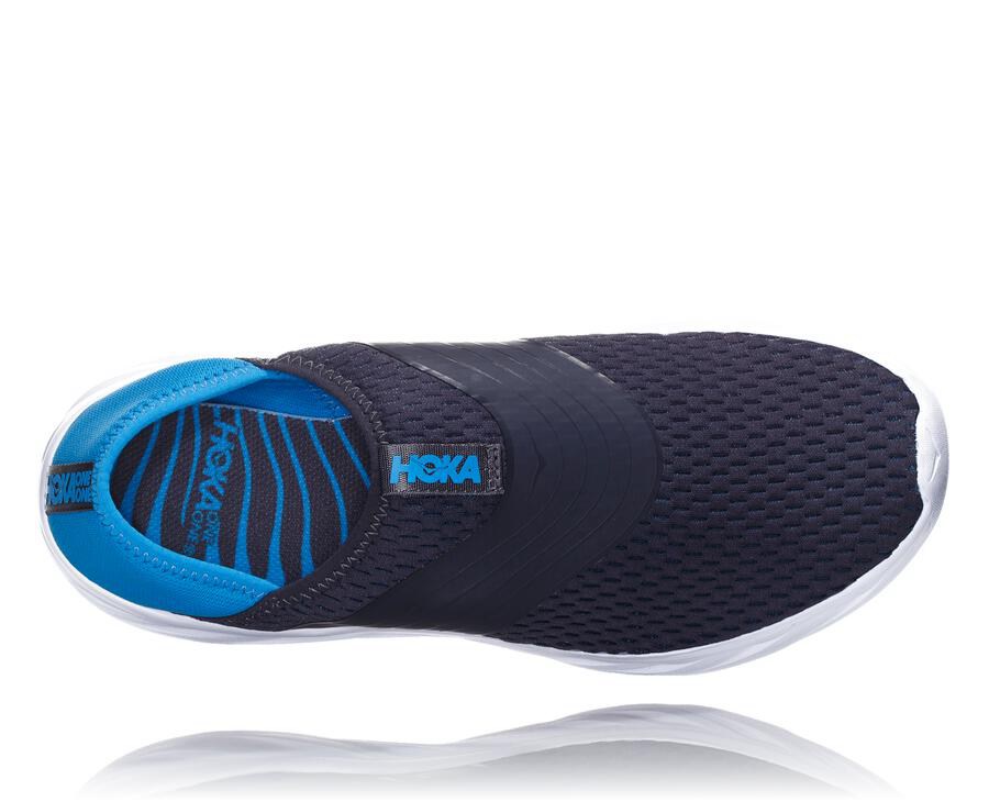 Hoka One One Mens Sandals - ORA Recovery - Navy/White - WPZO74680